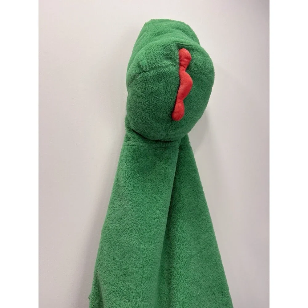 Pillowfort T Rex Dinosaur Blanket Plush Hooded Hand Pocket Green Warm Soft 40x50